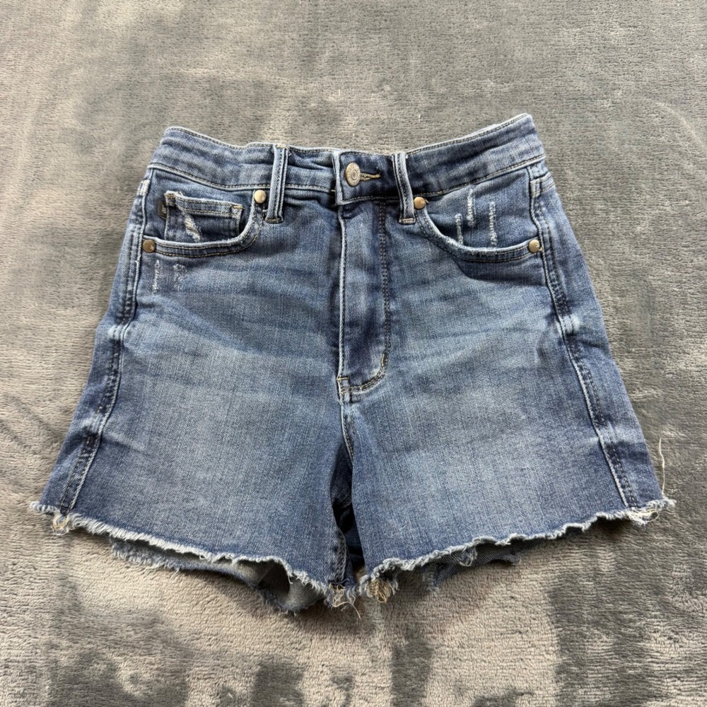 Judy Blue Size S High Waist Raw Hem Denim Shorts JB150235